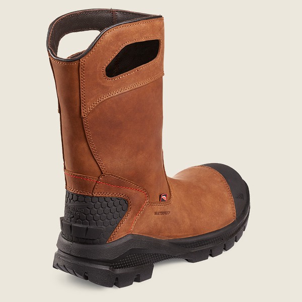 Red Wing Safety Bot Erkek - Crv™ - 11-Inch Waterproof Toe Pull-On - Kahverengi/Siyah - 18VWIRJUG